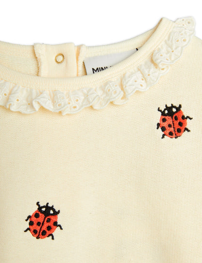 Ladybugs Embroidered Lace Sweatshirt