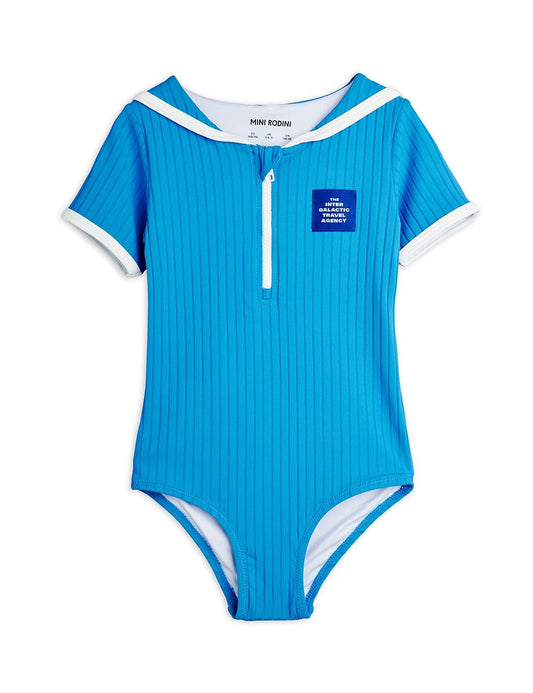 Travel Agency Patch Collar Swimsuit