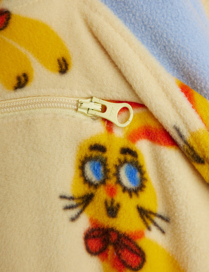 Mini Rodini Rabbits Fleece Halfzip Sweater