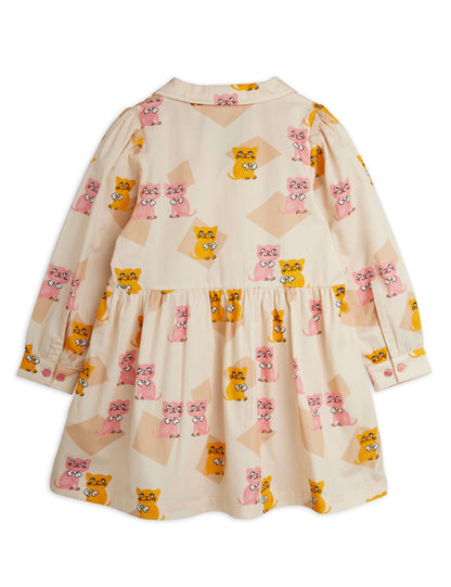 Kittens Woven Long Sleeve Dress