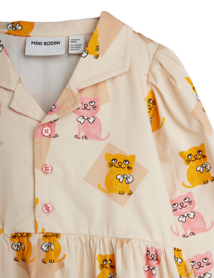 Kittens Woven Long Sleeve Dress