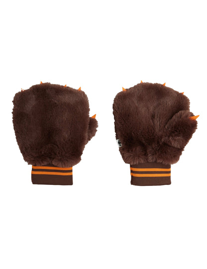 Faux Fur Mittens Brown
