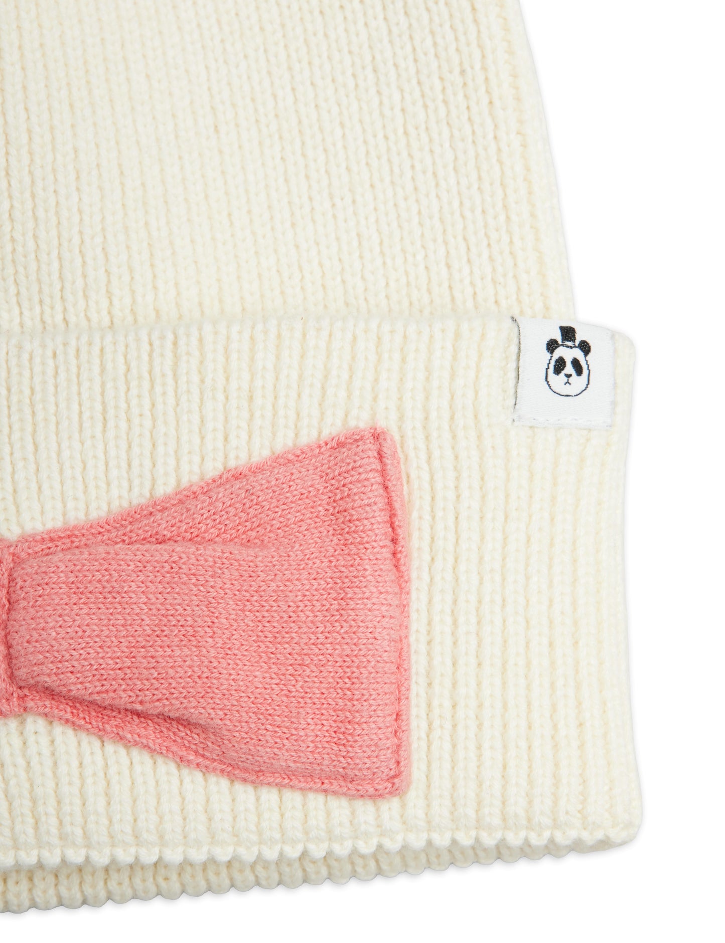 Knitted Wool Blend Beanie With Bow