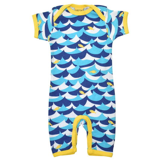 DUNS Wave And Fish Summer Suit Blue