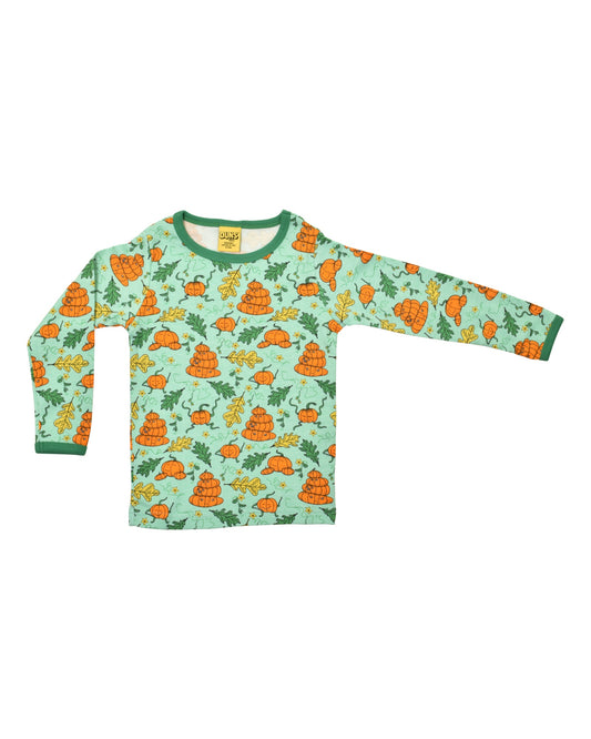 DUNS Pumpkin Family Long Sleeve Shirt Green