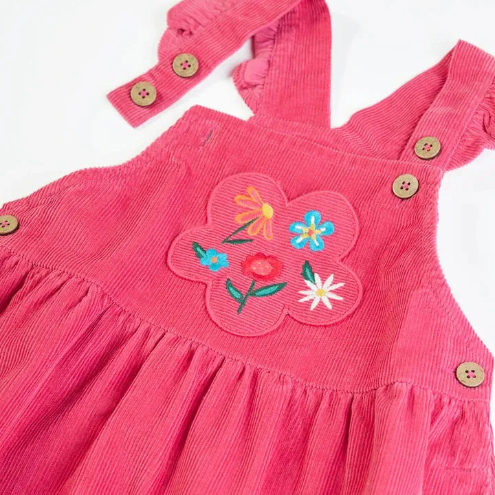 Isla Dungaree Dress Rose/Flowers