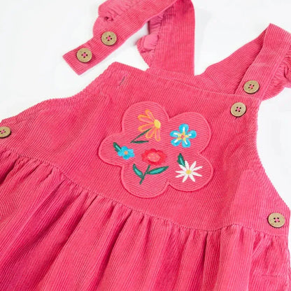 Isla Dungaree Dress Rose/Flowers