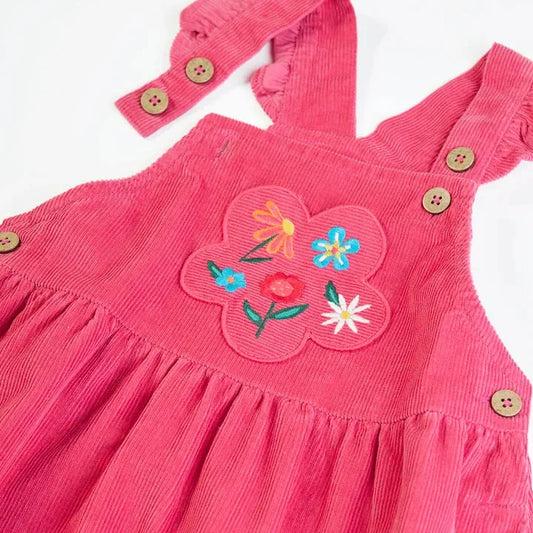 Isla Dungaree Dress Rose/Flowers