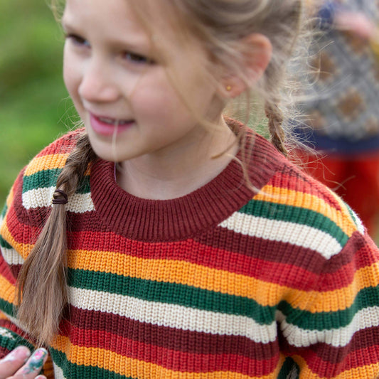 Organic Hazel Rainbow Snuggly Knitted Jumper