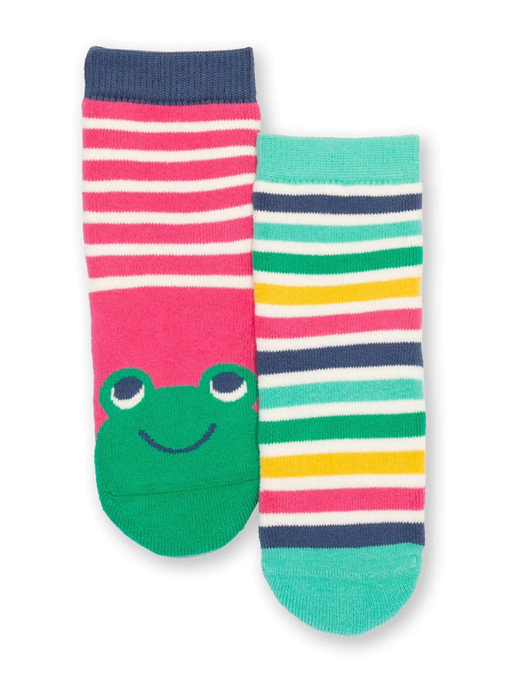 Frog Face Grippy Socks Pink