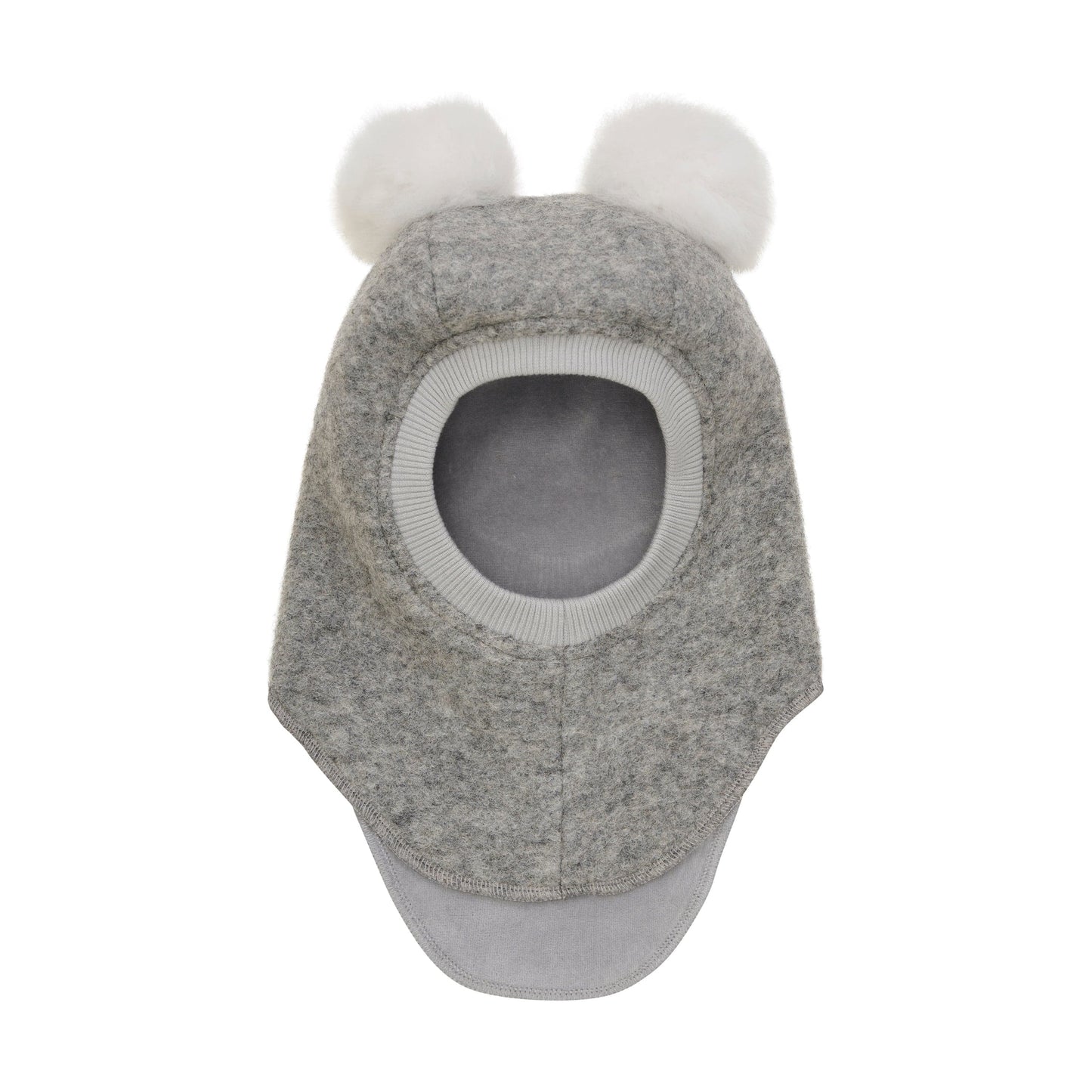 BIG BEAR Balaclava Wool Alpaca Pompoms Medium Grey Melange