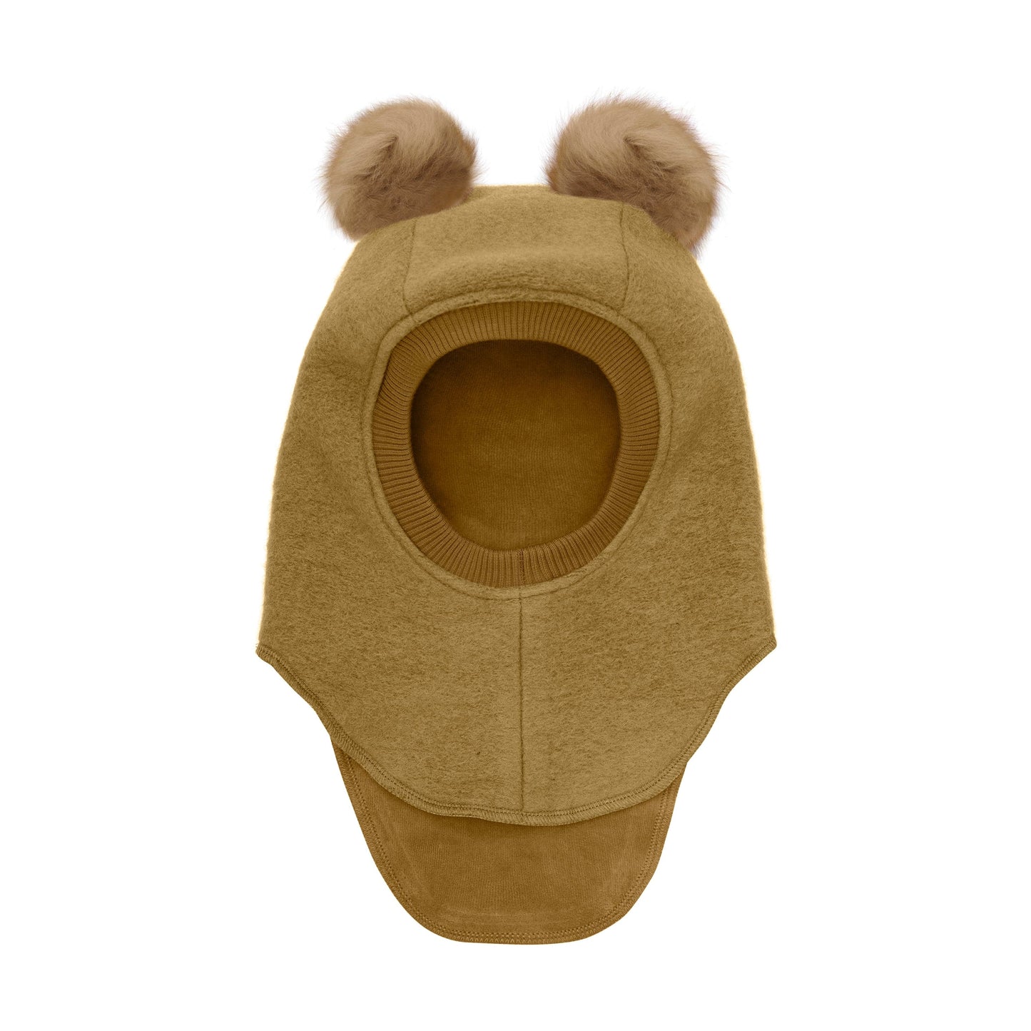 BIG BEAR Balaclava Wool Alpaca Pompoms Dull Gold