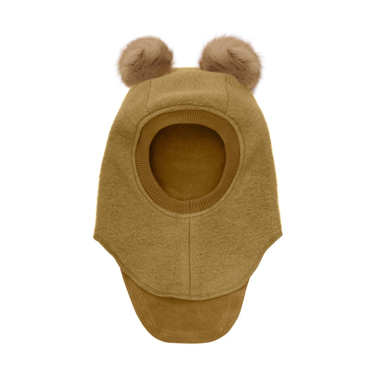 BIG BEAR Balaclava Wool Alpaca Pompoms Dull Gold