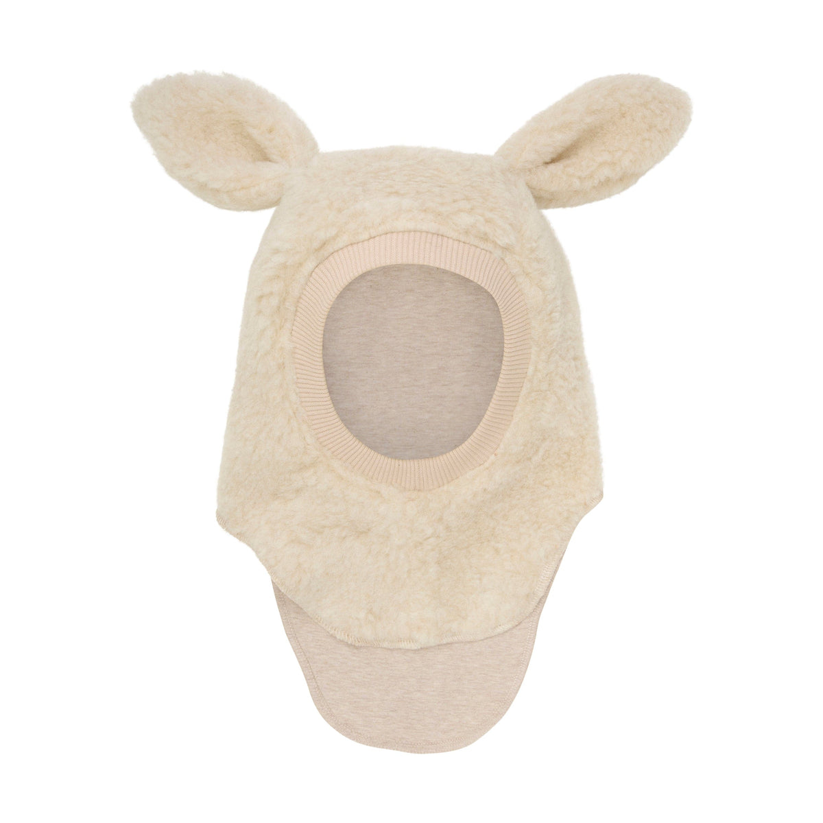 Bunny Balaclava Ears Wool Teddy Sherpa Cement