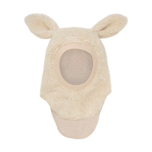 Bunny Balaclava Ears Wool Teddy Sherpa Cement