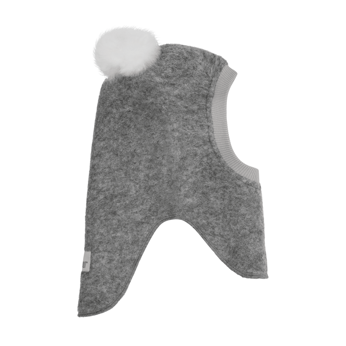 BIG BEAR Wool Balaclava Alpaca Pompom Medium Grey Melange