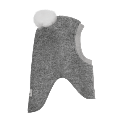 BIG BEAR Wool Balaclava Alpaca Pompom Medium Grey Melange