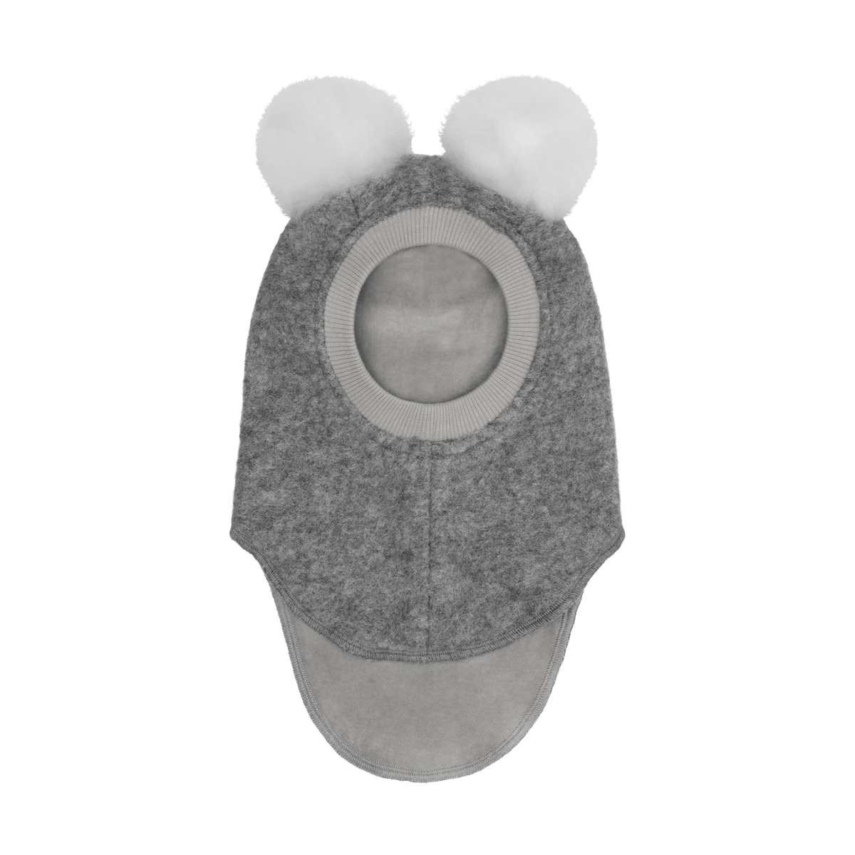 BIG BEAR Wool Balaclava Alpaca Pompom Medium Grey Melange