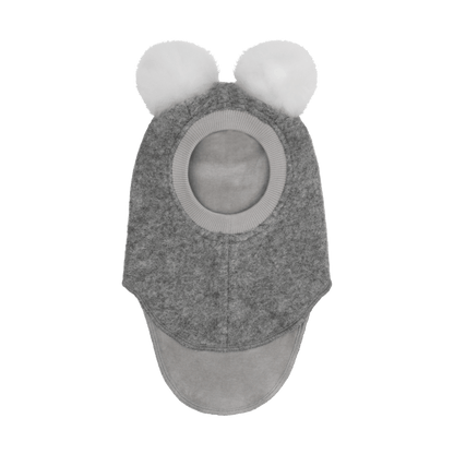 BIG BEAR Wool Balaclava Alpaca Pompom Medium Grey Melange