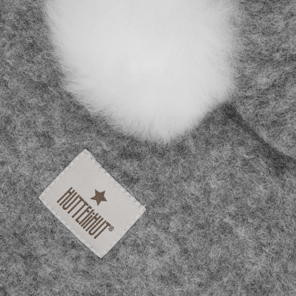BIG BEAR Wool Balaclava Alpaca Pompom Medium Grey Melange