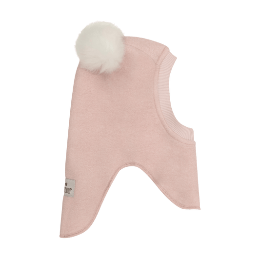 BIG BEAR Wool Balaclava Alpaca Pompom Rose Smoke