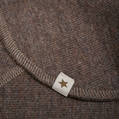 Neck Warmer Wool Rib Brown Melange