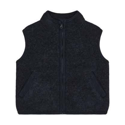 Huttelihut Merino Wool Fleece Vest Navy Melange
