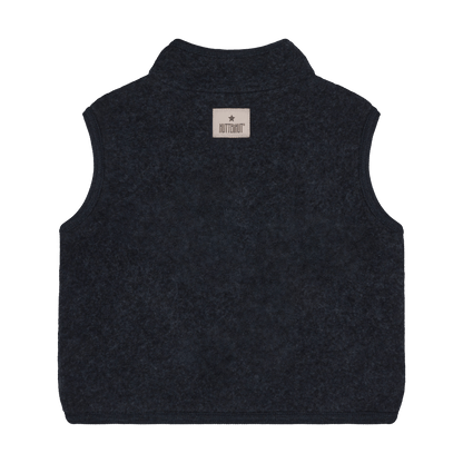 Huttelihut Merino Wool Fleece Vest Navy Melange
