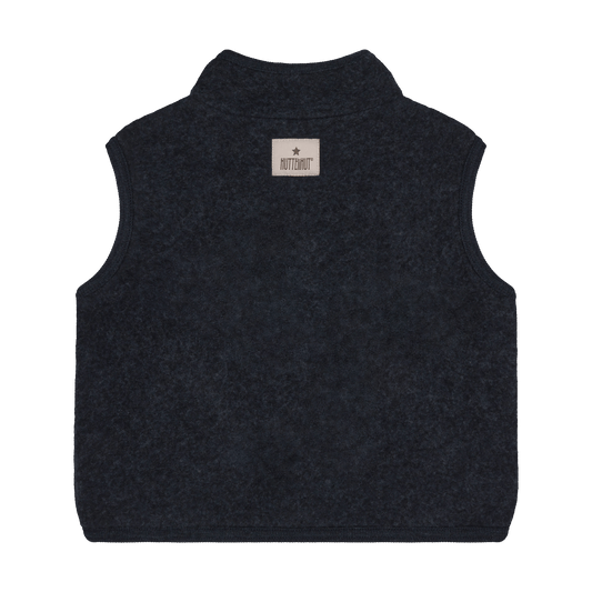 Huttelihut Merino Wool Fleece Vest Navy Melange