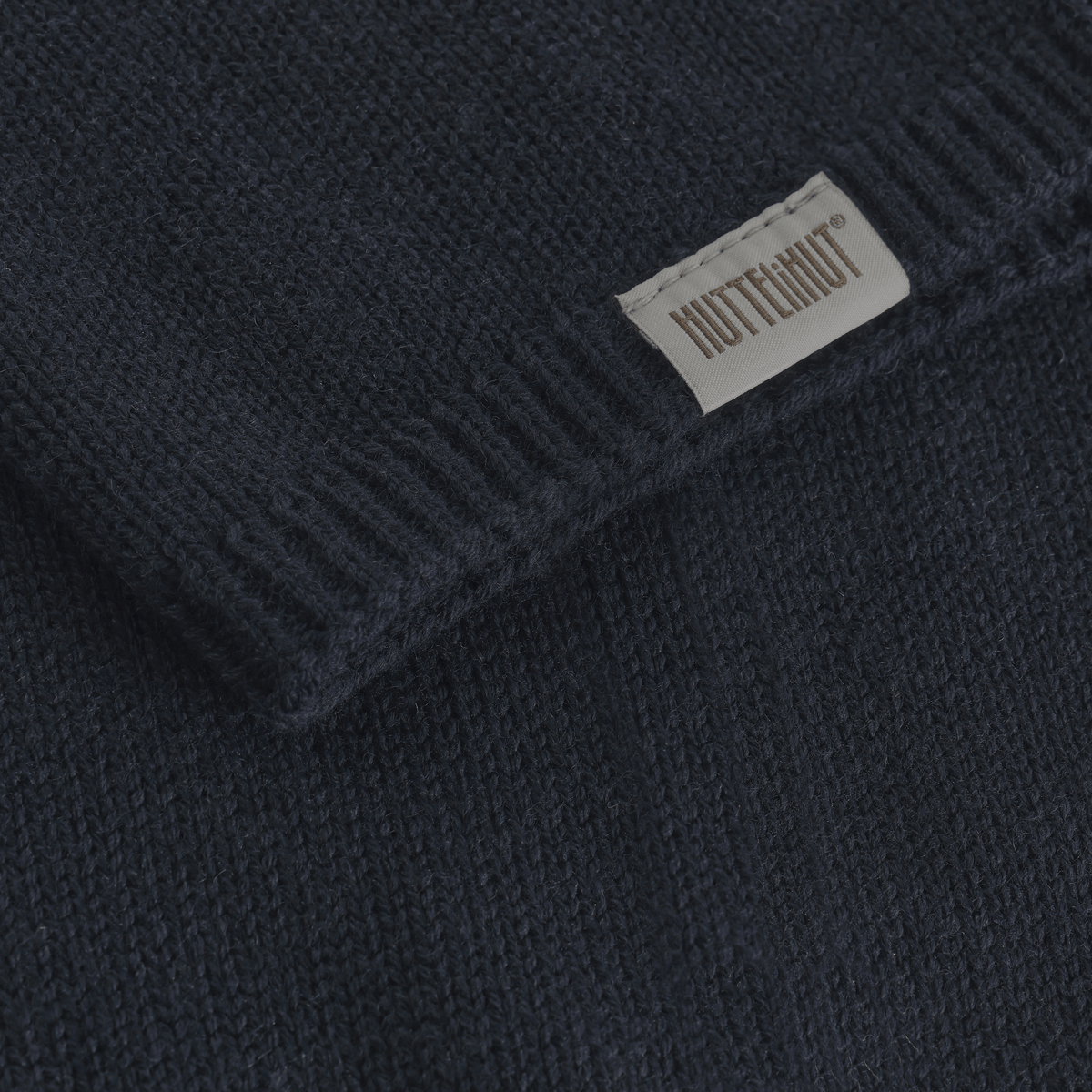 Huttelihut Tube Scarf Merino Wool/Cotton Blend Dark Navy