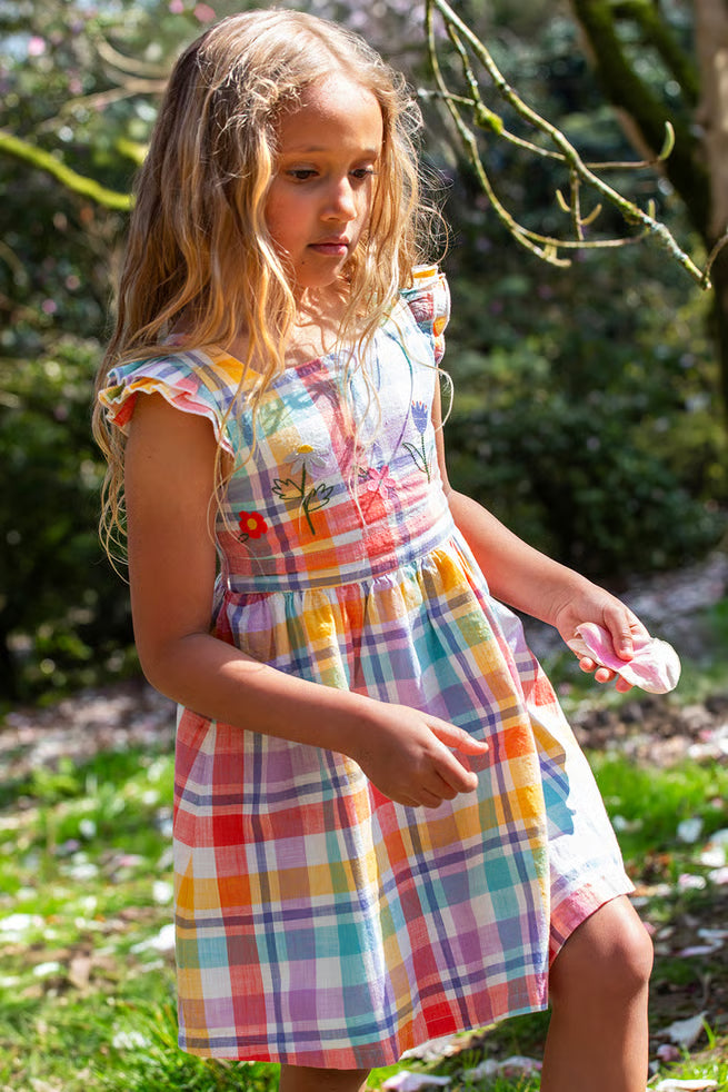 Hyacinth Dress Springtime Check/Flowers
