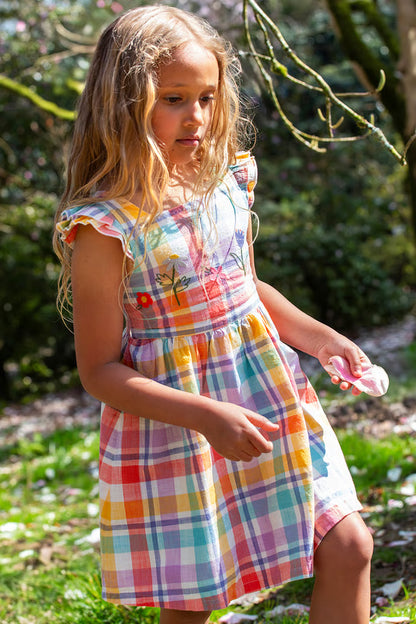Hyacinth Dress Springtime Check/Flowers