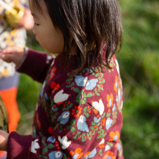Folk Birds Organic Knitted Jumper