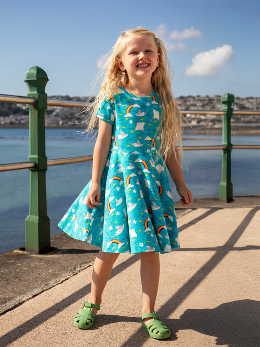 Spring Skater Dress Rainbow Rays