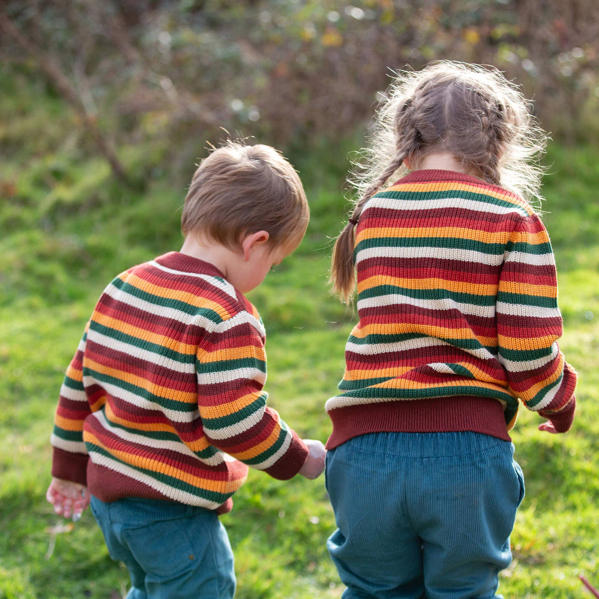 Organic Hazel Rainbow Snuggly Knitted Jumper