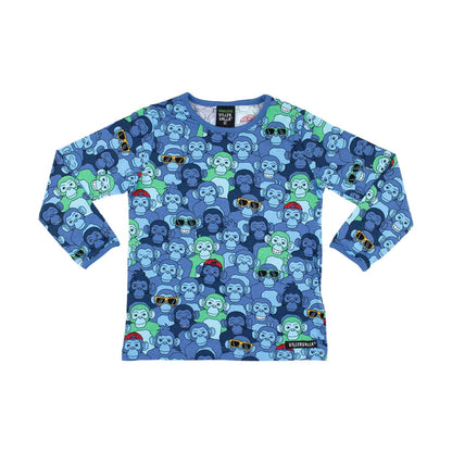 Villervalla Happy Chimpz Long Sleeve Shirt Nautic