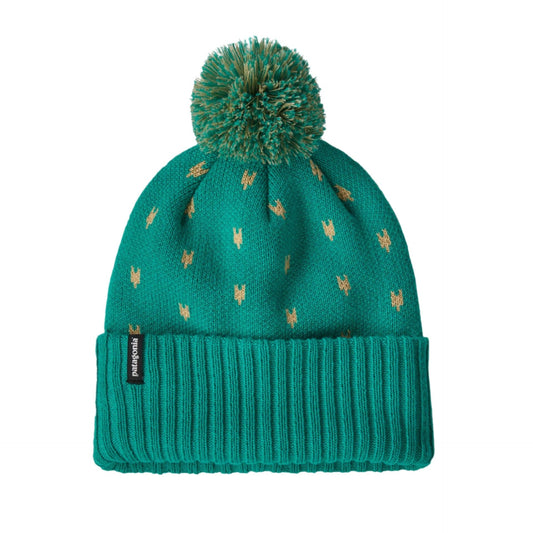 Kid's Powder Town Beanie Offset Dot: Conifer Green