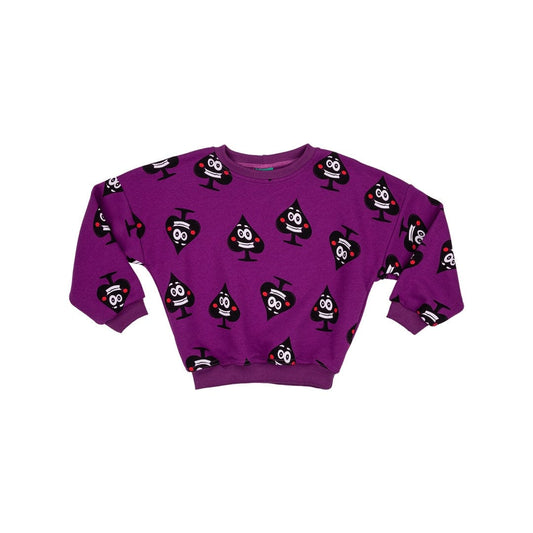 Ace of Spades Oversized Sweatshirt Purple
