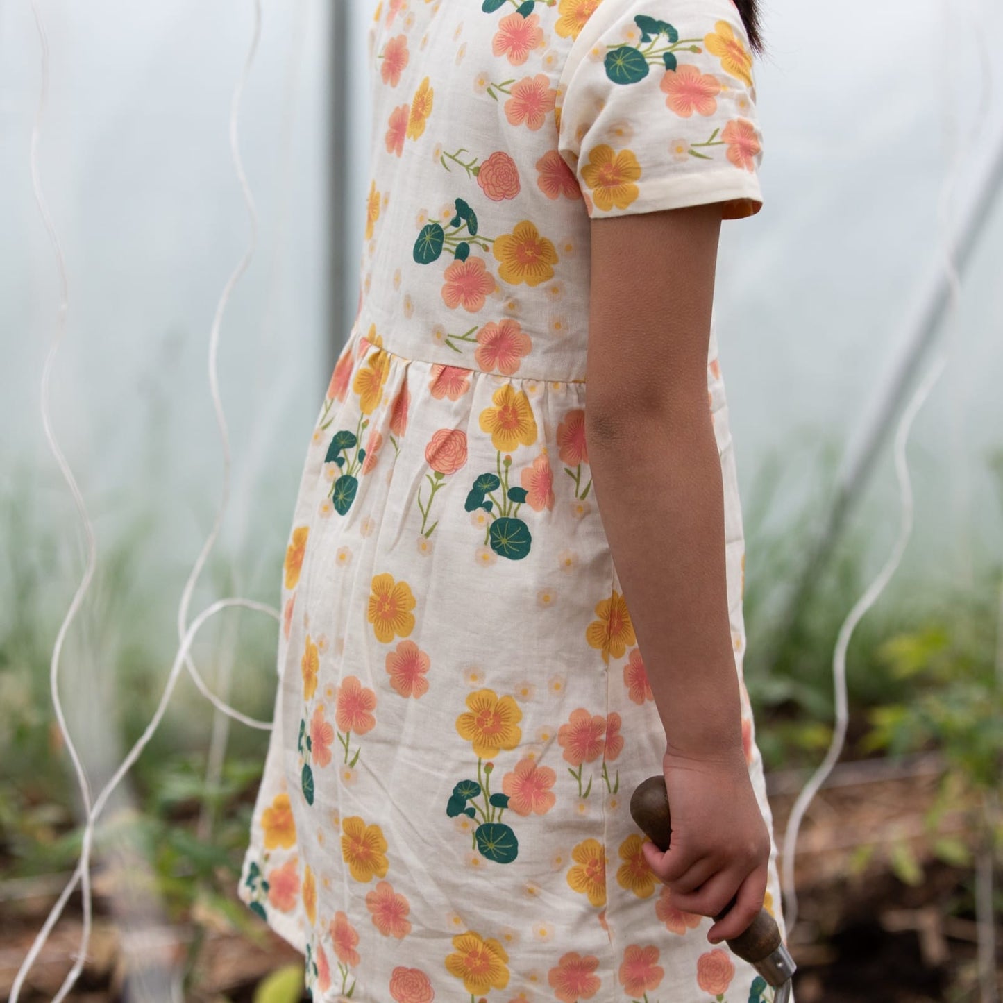 Flora Button Through Short Sleeve Dress