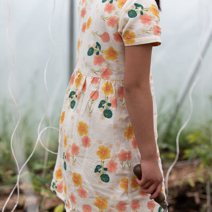 Flora Button Through Short Sleeve Dress