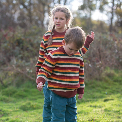 Organic Hazel Rainbow Snuggly Knitted Jumper