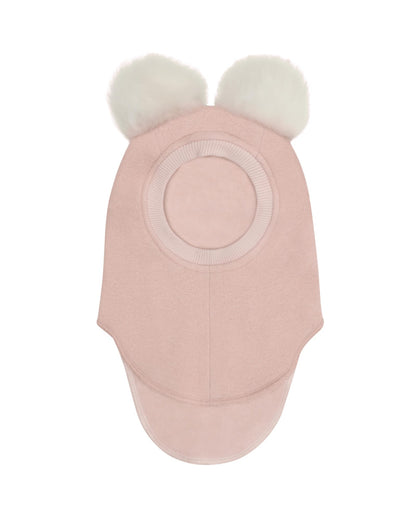 BIG BEAR Wool Balaclava Alpaca Pompom Rose Smoke