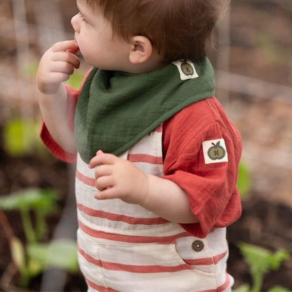 Little Green Radicals Vintage Red Stripe Dungaree Shorts