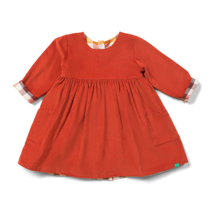 Burnt Ochre Day After Day Reversible Corduroy Pocket Dress [only 3-4 Years left]