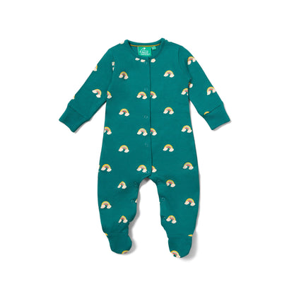 Turquoise Rainbows Organic Babygrow