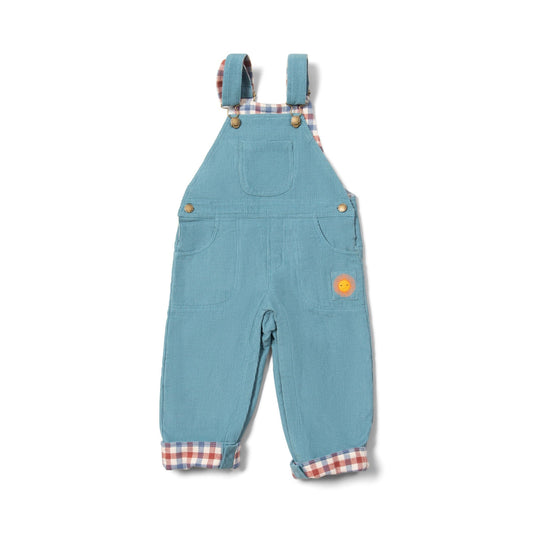 Pale Blue Lined Corduroy Dungarees