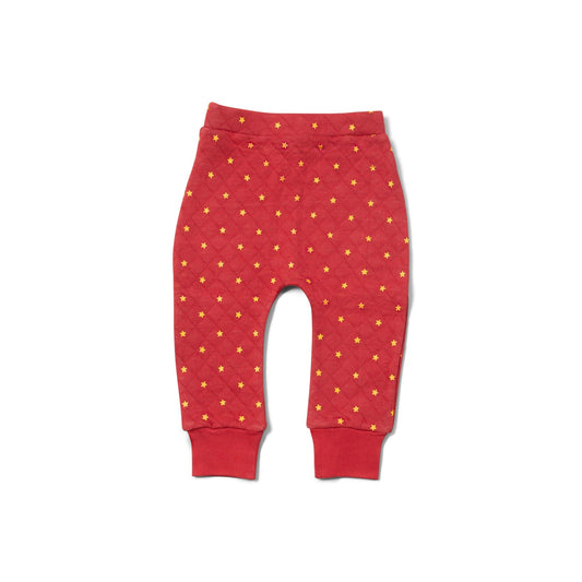 Red Stars Quilted Joggers
