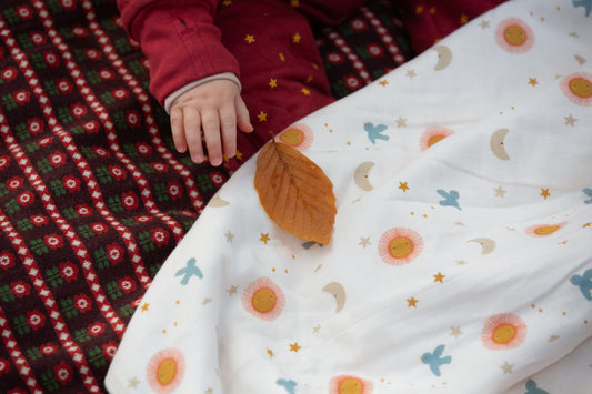 Collecting Flowers Knitted Organic Baby Blanket