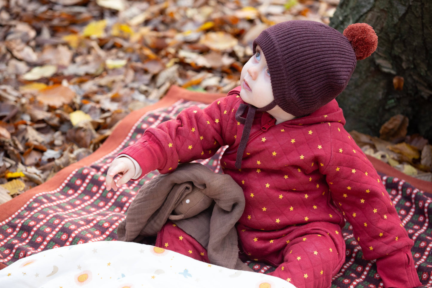 Collecting Flowers Knitted Organic Baby Blanket