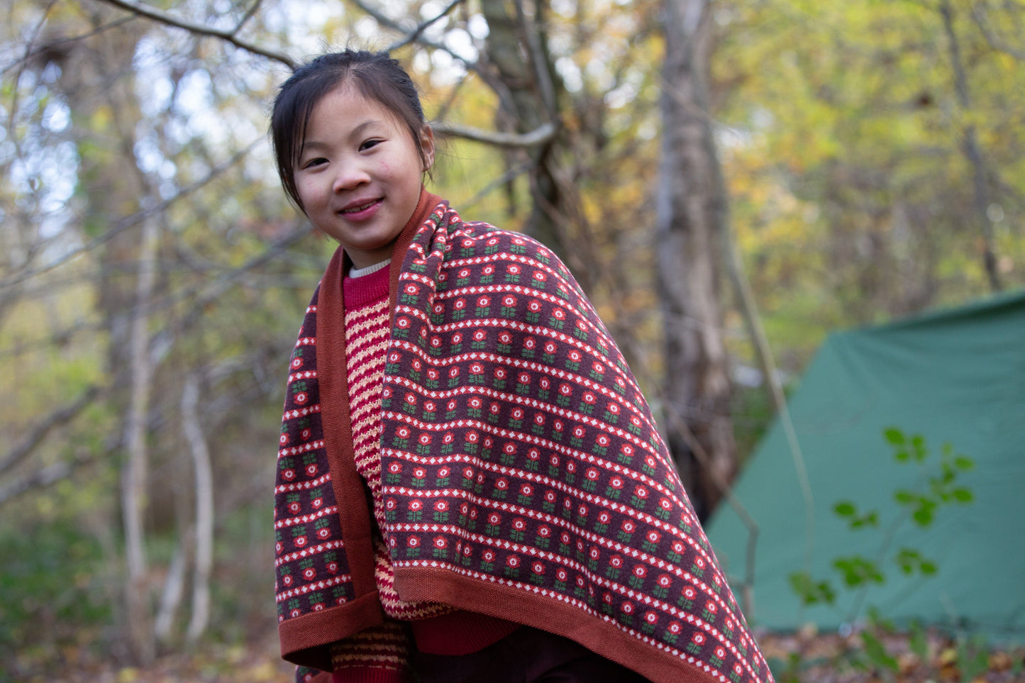 Collecting Flowers Knitted Organic Baby Blanket